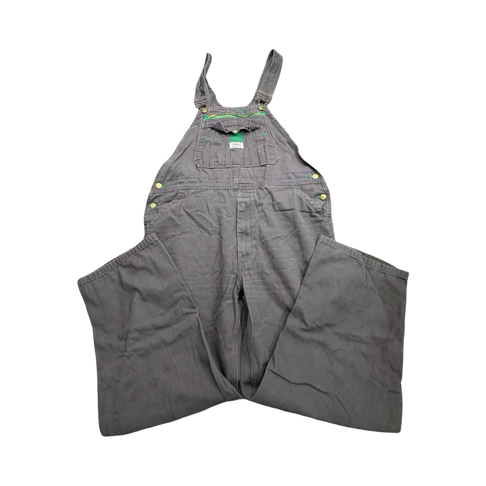 Liberty Overalls Mens 38x30 Grey Canvas Workwear Cotton Bibs Western